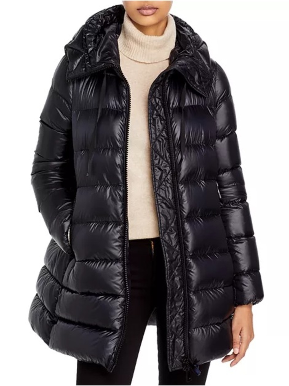 Calvin Klein Black Quilted Hooded Puffer Coat